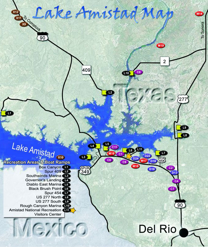 Lake Amistad Map